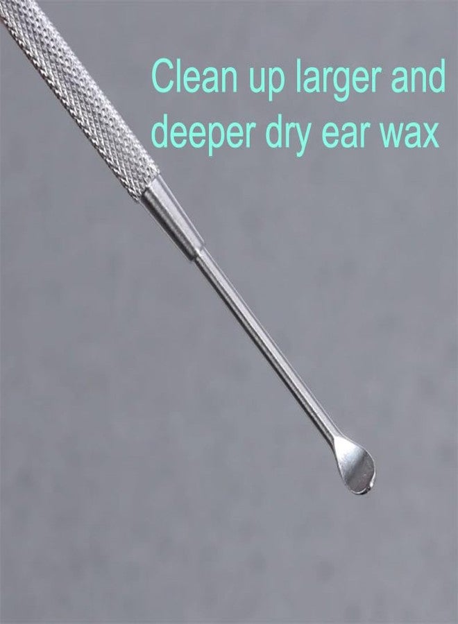 Luxxii 2 Pack - Stainless Steel Ear Spoon Portable Double-Ended Ear Pick Ear Wax Removal Tools Cleaning Ear Cleaner Spoon Spiral Ear Clean Tool - Image 3